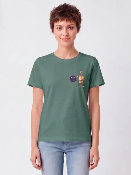 watapparel watapparel T-Shirt Frauen Funny Cat, Green bay, – Produktbild 2 von 2