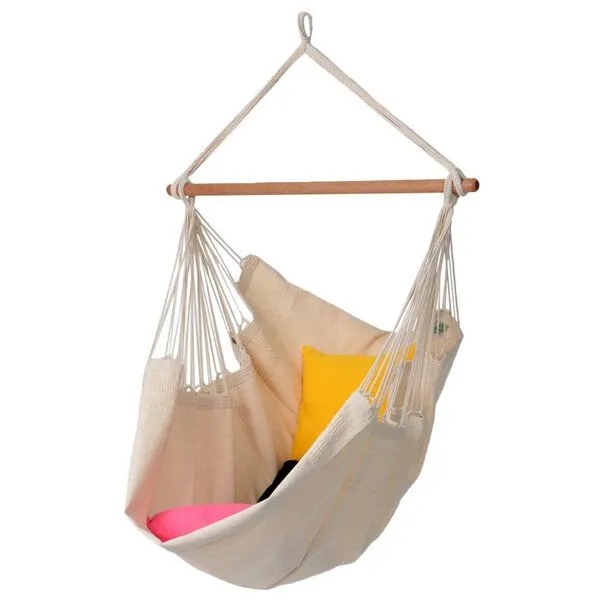 MacaMex MacaMex Relaxa Hängestuhl aus recycelter Baumwolle, Natur (weiß), – Produktbild 1 von 4