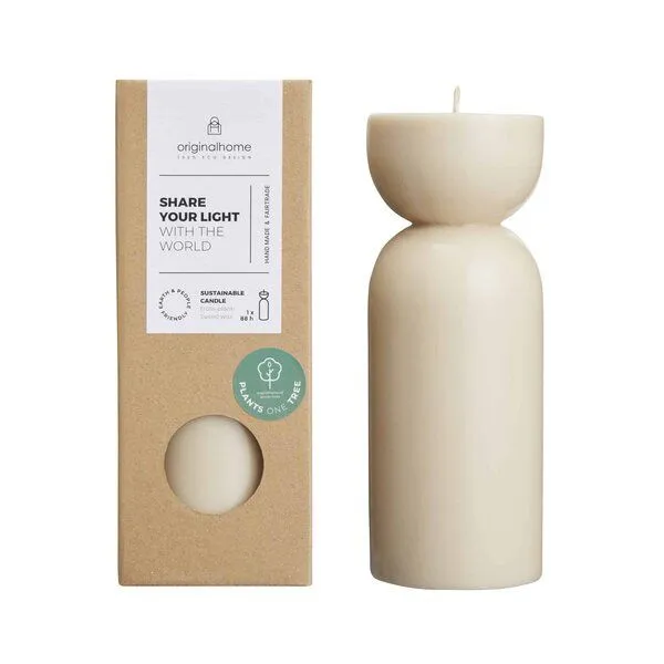 Originalhome Originalhome Nachhaltiges Kerzengeschenk: Handgegossene vegane Designkerze - Organic M,, Beige, – Produktbild 1 von 2