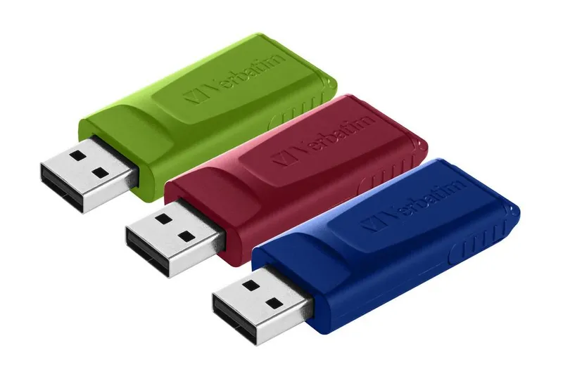 Verbatim Verbatim USB-Stick "Store'n'go Slider" USB 2.0, 16 GB rot, blau, grün, 3 Stk. – Produktbild 6 von 6