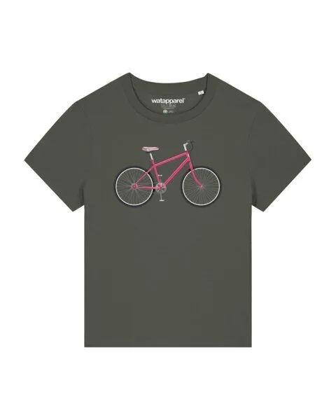 watapparel watapparel T-Shirt Frauen Pink Bike, Khaki, – Produktbild 1 von 3