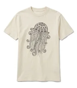vis wear vis wear Yoga Qualle - Göttin im Ozean - Pure Natural Bio Baumwolle Shirt - Front Print – Produktbild 1 von 1
