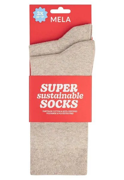 MELA MELA Basic Socken 2 Paare aus 100% Bio-Baumwolle, Birke melange, – Produktbild 1 von 1