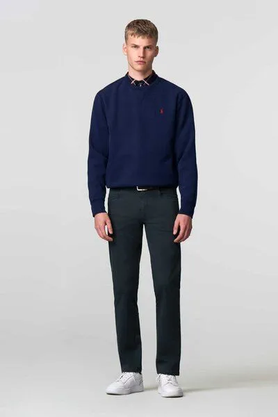Meyer MEYER BI-COLOUR BAUMWOLLCHINO, Blau (dunkelblau), – Produktbild 2 von 4