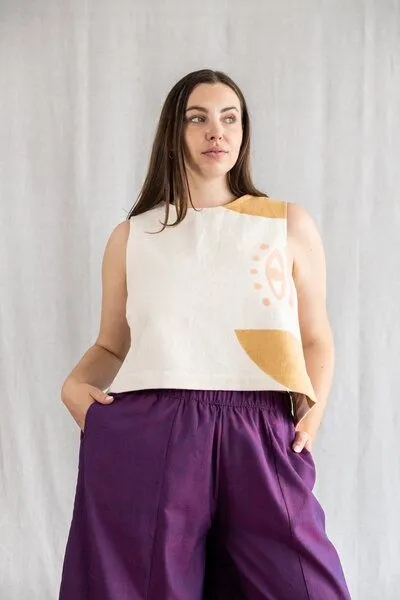Jyoti - Fair Works Jyoti - Fair Works Bio-Baumwoll Top Pallavi, Blockprint, – Produktbild 1 von 4