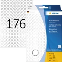 Herma HERMA Weiß - 8 mm rund 5632 Etikett(en) (32 Bogen x 176) – Produktbild 1 von 1
