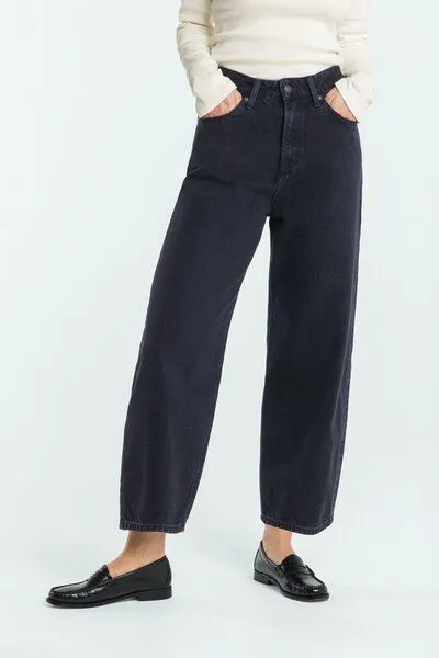 Kings Of Indigo Kings Of Indigo Jeans Leila Cropped - High Waist Balloon Shape - Holo Black Used – Produktbild 2 von 4