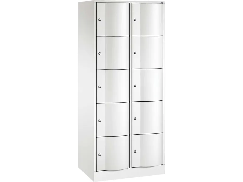 C+P C+P Schließfachschrank 2 Türme, H1950xB772xT540mm, 5er, Verkehrsweiß – Produktbild 1 von 1