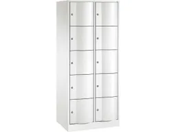 C+P C+P Schließfachschrank 2 Türme, H1950xB772xT540mm, 5er, Verkehrsweiß – Produktbild 1 von 1
