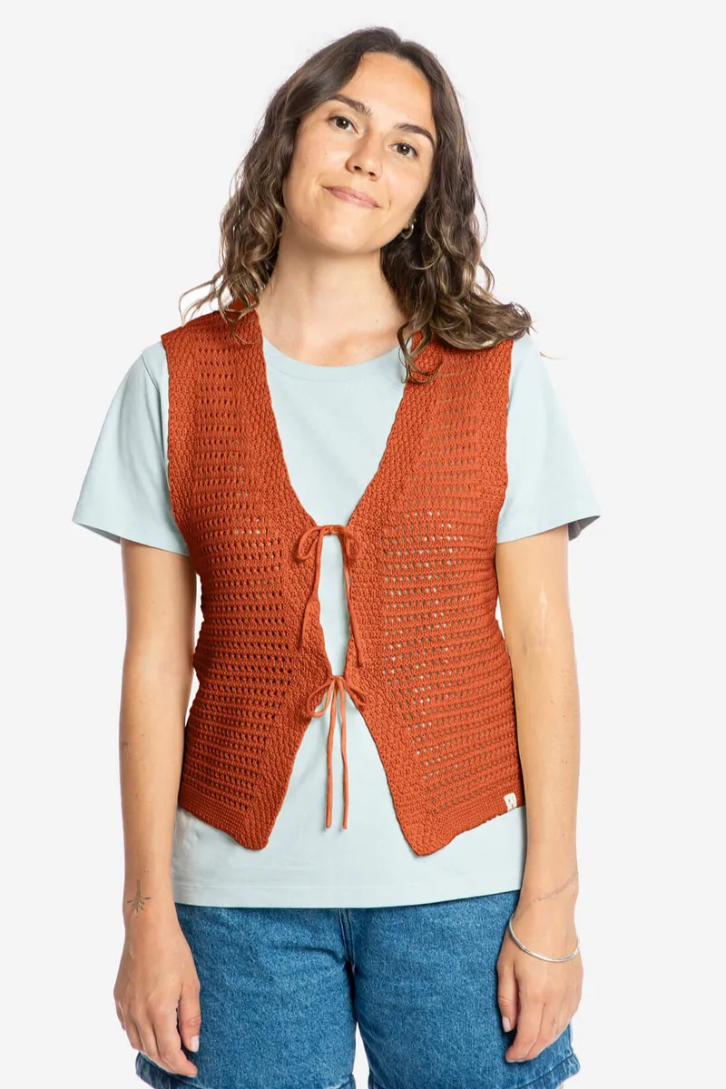 MATONA MATONA Damen vegan Weste Krawatte Dunkel Orange, Dunkelorange, – Produktbild 2 von 2