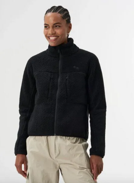 PINQPONQ pinqponq Fleece Jacket - Eternal Olive - Peat black (Female), Schwarz, – Produktbild 2 von 4