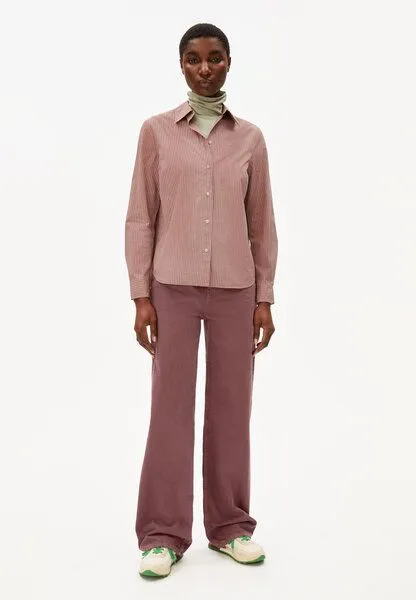 ARMEDANGELS ARMEDANGELS LOUILAA STRIPED Damen Bluse aus Bio-Baumwolle, Light berry-ice grape, – Produktbild 4 von 4