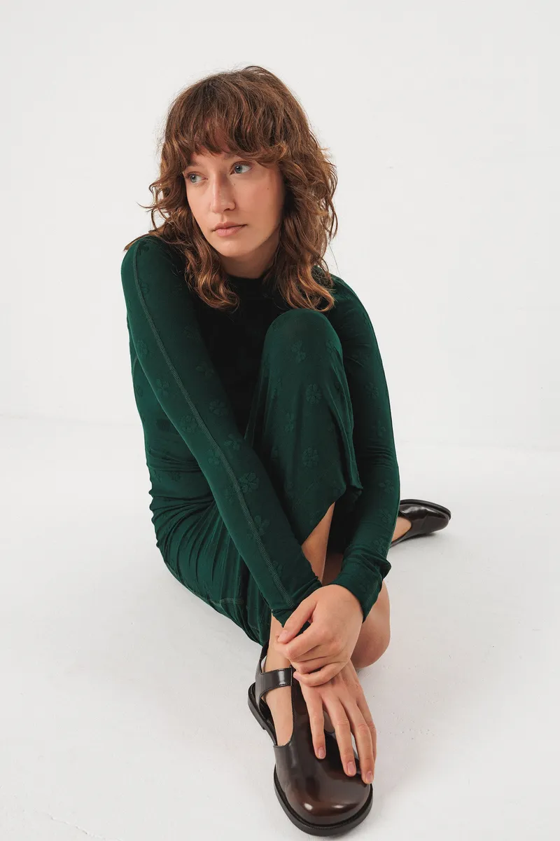 SKFK SKFK Damen vegan Kleid Gaua Grün, Dunkelgrün, – Produktbild 2 von 3