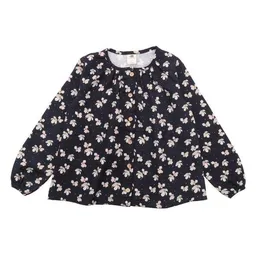 Walkiddy Baby Langarmshirt GOTS zertifiziert – 95% Bio-Baumwolle, Dunkelblau mit Blütenmuster, weich & bequem | Walkiddy – Produktbild 1 von 1