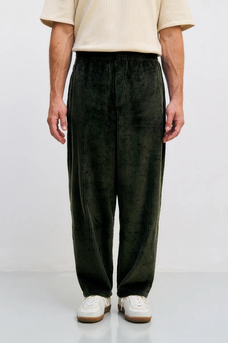 Rotholz Rotholz Herren vegan Hose Wide Cord Dunkelgrün, Dunkelgrün, – Produktbild 2 von 2
