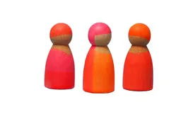 Grimms Grimms Neonfreunde aus Holz 3-teilig, bunt lasiert pink Durchmesser 3 cm, Höhe 6,5 cm – Produktbild 1 von 1