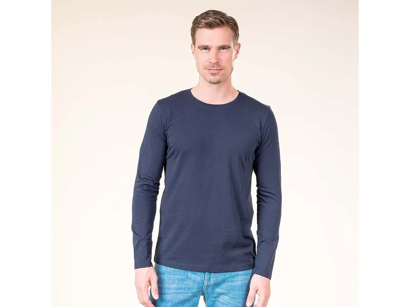 Living Crafts Living Crafts Herren Langarm-Shirt (100% Bio-Baumwolle), Blau, – Produktbild 4 von 7