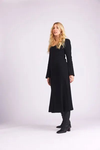 Baìge the Label Baìge the Label Birdie - Langes Kleid mit ausgestellten Ärmeln, Schwarz, – Produktbild 3 von 4