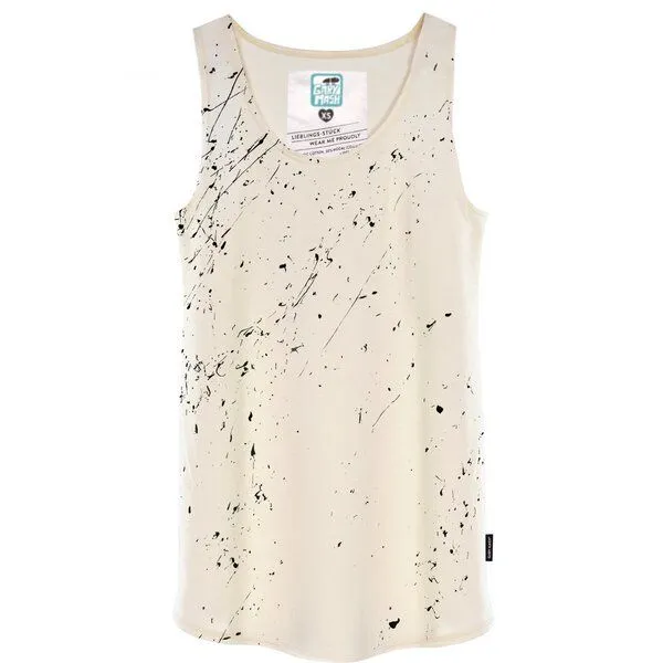 Gary Mash GARY MASH Tanktop mit Farbspritzern aus Bio-Baumwolle, Ivory, – Produktbild 1 von 4