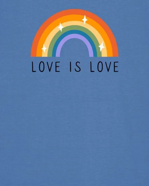 watapparel watapparel T-Shirt Unisex Love is Love, Bright blue, – Produktbild 3 von 3