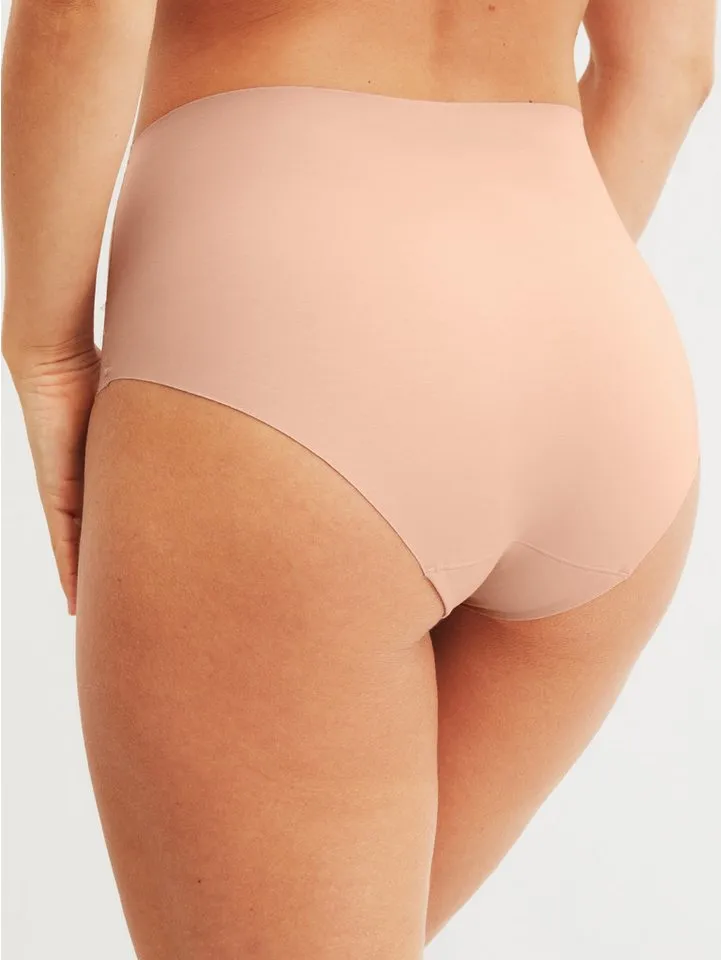 CALIDA CALIDA High-Waist-Slip Natural Skin mit hohem Bund, flache Abschlüsse, Interlock-Qualität, Rosa, – Produktbild 3 von 4