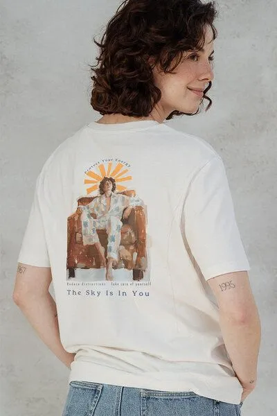 Kultgut Kultgut Artdesign - Shirt aus recycelter Biobaumwolle / Protect your Energy, Natur, – Produktbild 1 von 4