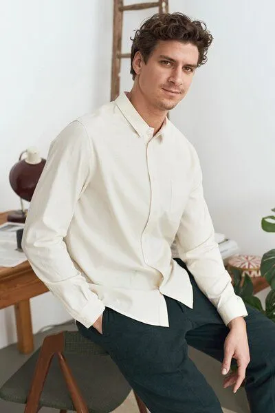 About Companions About Companions Klassisches Hemd SIMON aus Eco Silk, Beige (ecru), – Produktbild 2 von 4