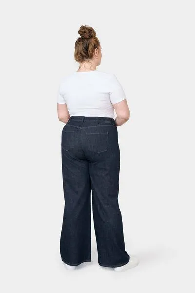 DAWN Damen Jeans DEW High Waist Flared DAWN Bio-Baumwolle Curvy, Blue, – Produktbild 4 von 5