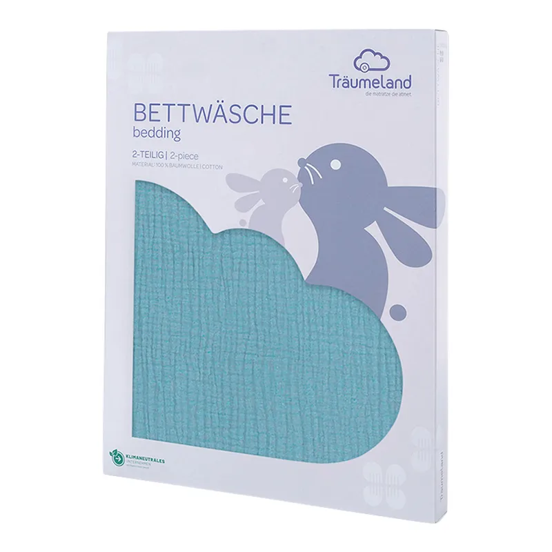 Träumeland Träumeland Bettwäsche Baumwollmusselin 40x60 / 100x135 cm, Denim, – Produktbild 3 von 3