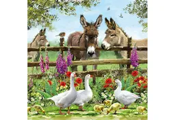 Ambiente Luxury Paper Products Papierserviette, Servietten Papier 33x33cm 3-lagig mit Bauernhof Tiere Motiv 20 Stück – Produktbild 1 von 1