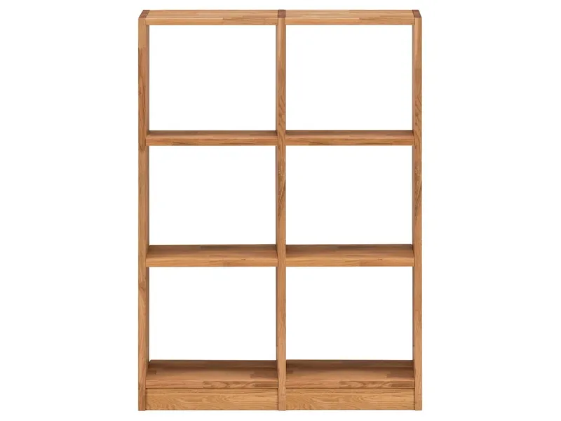 Regal "Grid" 2 x 3 Fächer, B 92 x H 125 x T 34 cm, Wildeiche geölt, – Produktbild 1 von 1