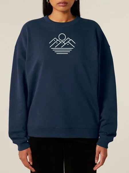 Human Family Human Family Bio Unisex oversize Sweatshirt - "Mountain Silhouette", Navy, – Produktbild 1 von 3