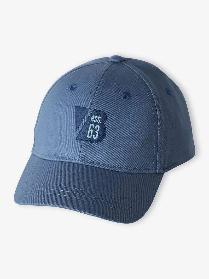 Vertbaudet Baumwollcap mit Schrift COOL KIDS Kinder mittel, Mittelblau, – Produktbild 1 von 3