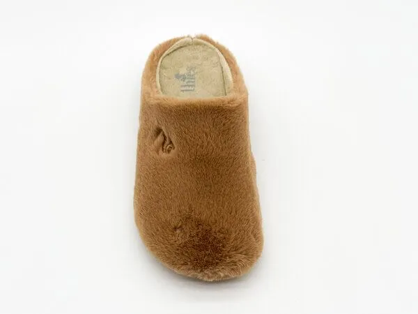 thies Hausschuh "thies ® Rec Fluffy Slipper" aus rec. Fell, Camel (braun), – Produktbild 4 von 4