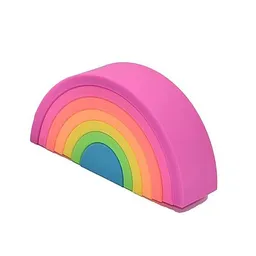PETIKIDS PETIKIDS Montessori-Lernspielzeug: Stapelbarer Regenbogen in Neonfarben – Produktbild 1 von 1
