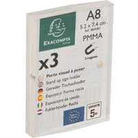 Exacompta 3er-Pack Exacompta Tischaufsteller "Exacryl" mit Magnetverschluss, (2x6mm) DIN A8 – Produktbild 1 von 1