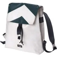 Rebago Rebago Rucksack Andy aus recycelter LKW-Plane, Weiß-dunkelgrün, – Produktbild 1 von 1