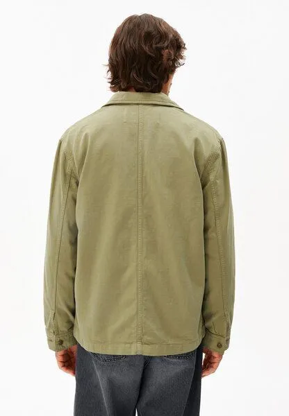 ARMEDANGELS ARMEDANGELS COTTON LINEN Herren Overshirt aus Baumwoll-Leinen-Mix, Fatigue green, – Produktbild 2 von 4