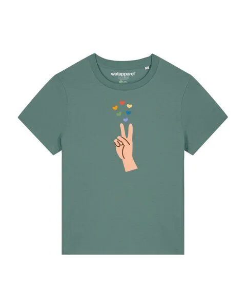 watapparel watapparel T-Shirt Frauen Spread Love, Green bay, – Produktbild 1 von 3