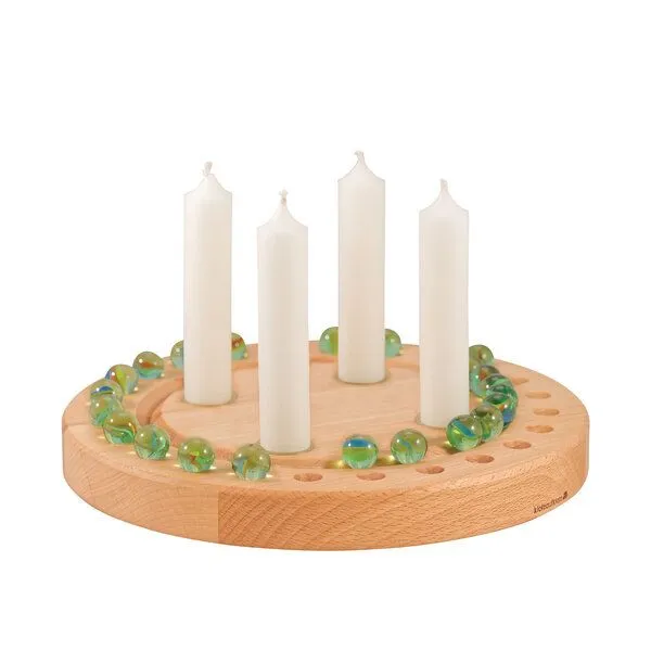 klotzaufklotz klotzaufklotz Adventskalender und Adventskranz für Stabkerzen, Transparent, – Produktbild 3 von 5