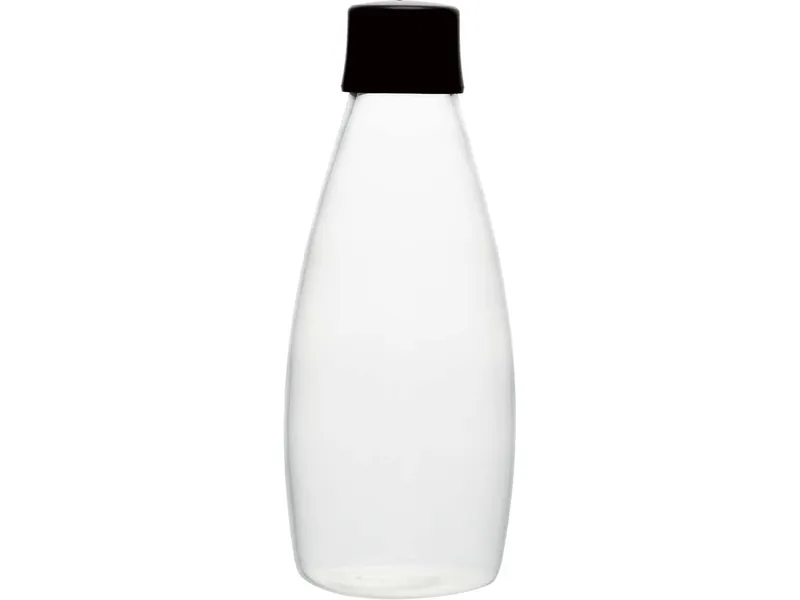 retap retap Trinkflasche "GO" 0,8 l aus Glas mit Schraubverschluss, Black, – Produktbild 1 von 1