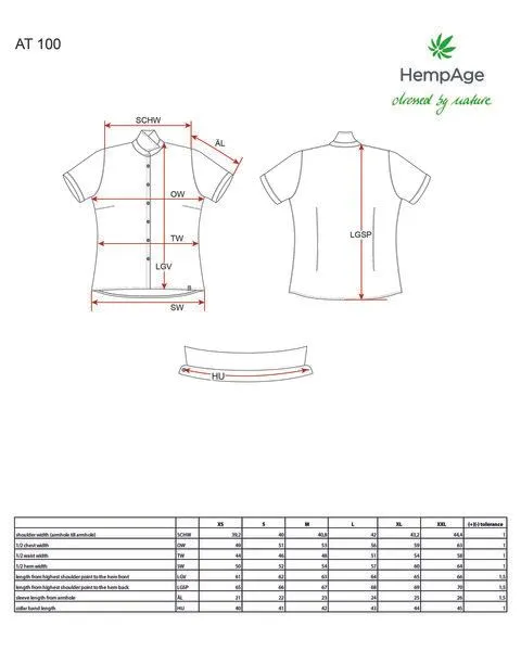 HempAge HempAge Kurzarmbluse Damen 100% Hanf, Smoke (blau), – Produktbild 1 von 4