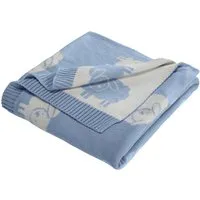 HANS NATUR Babydecke Bio-Baumwolle, Schäfchen light blue Maße 80 x 100 cm, Blau, – Produktbild 1 von 1