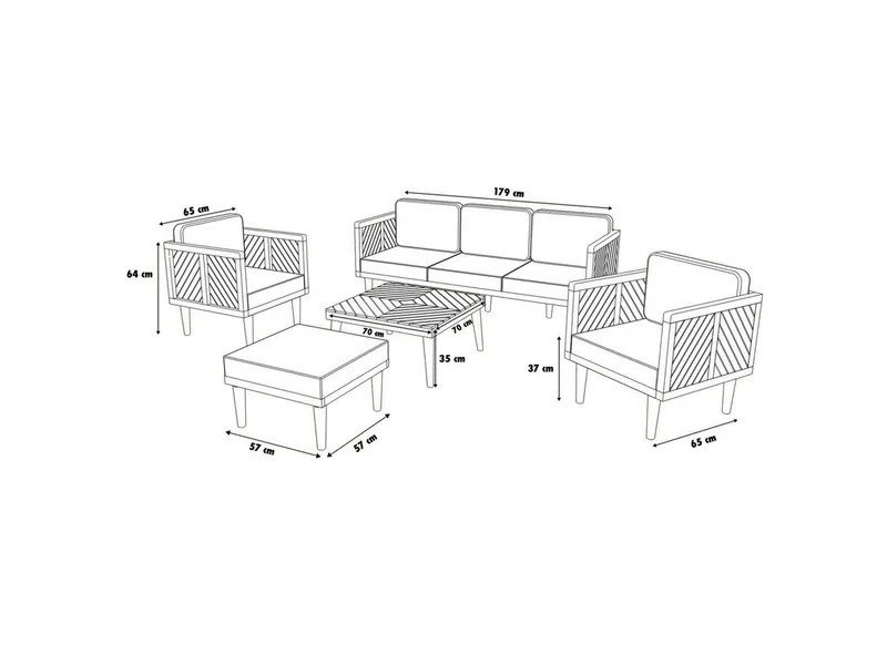 Primaster Gartenlounge-Set Primaster Gartenmöbel-Set Minori Akazienholz, Witterungsbeständig, Braun, – Produktbild 1 von 4