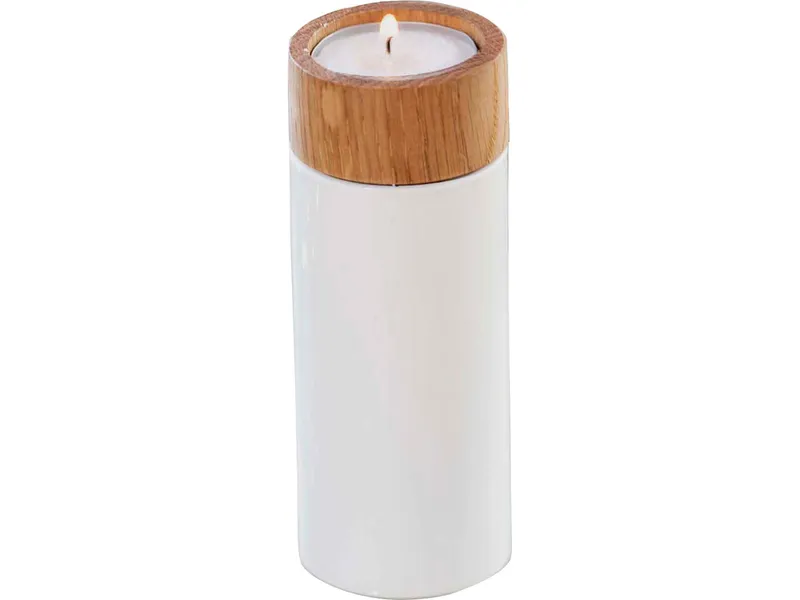 fairwerk fairwerk Teelichthalter "AKKU" inkl. 6 Teelichter, Cremeweiß, – Produktbild 1 von 1