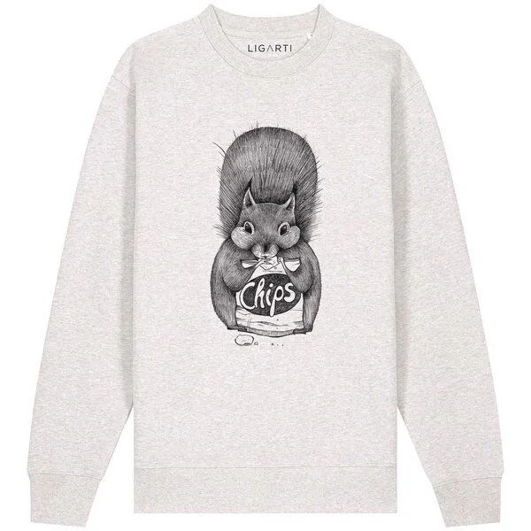 LIGARTI Pullover – Chipseichhörnchen – LIGARTI Tiermanufaktur, Hellgrau, – Produktbild 2 von 3