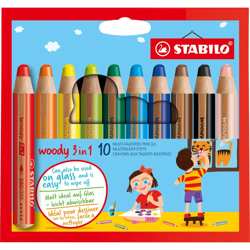 Stabilo STABILO Multitalent-Stift "woody 3 in 1", 10 Stk. – Produktbild 1 von 2