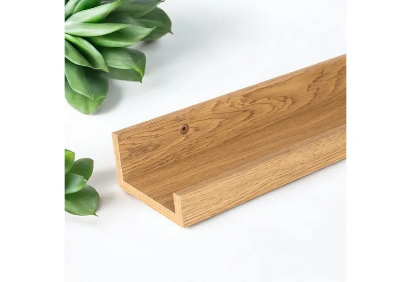 queence Wandregal Bilderleiste 2-teilig, Spar-Set 2-tlg., Galerieboard Posterleiste für Bilder und Fotos, Beige|braun, – Produktbild 5 von 5
