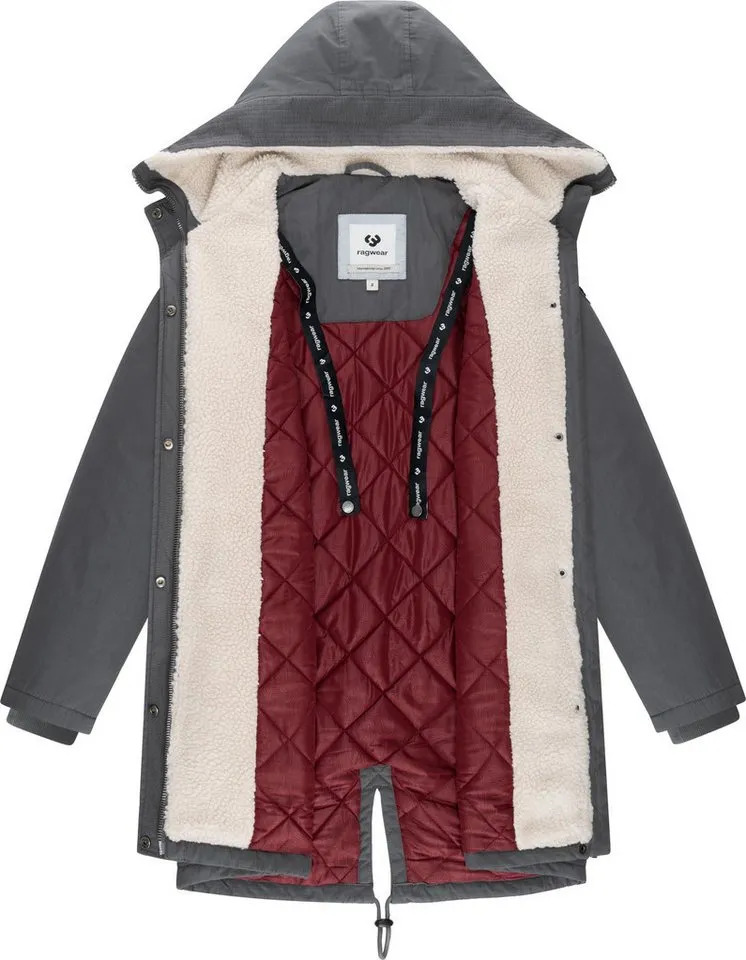 ragwear ragwear Kurzmantel Coogle YOUMODO Kurzer Damen Wintermantel mit Rucksack-Trägern, Grau, – Produktbild 1 von 4