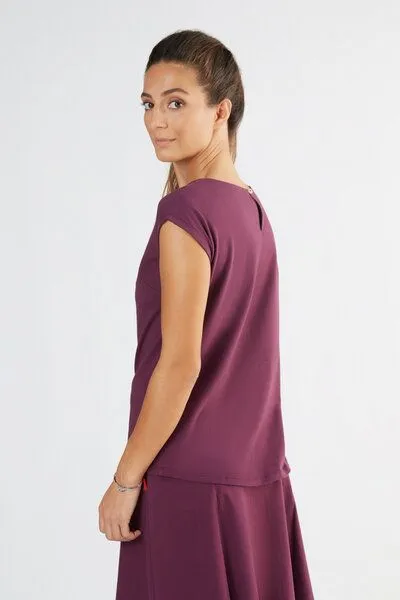 Leela Cotton Leela Cotton Damen Blusen Bio-Baumwolle, Aubergine, – Produktbild 4 von 4